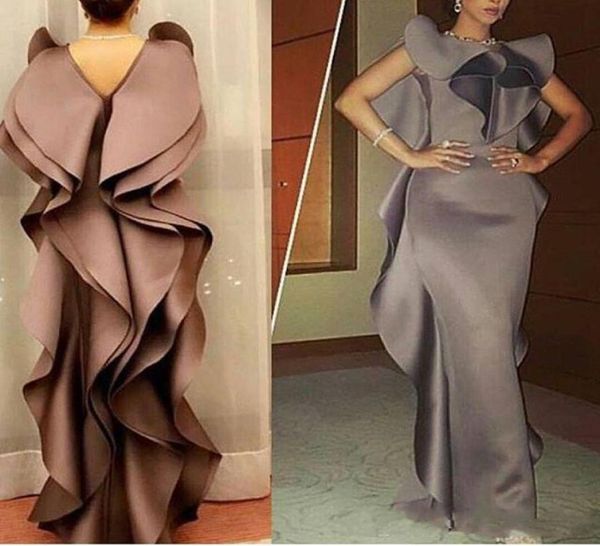 

elegant cholocate prom dresses sheath ruffles back custom made lady evening gowns 2016 satin formal party gowns4234693, Black