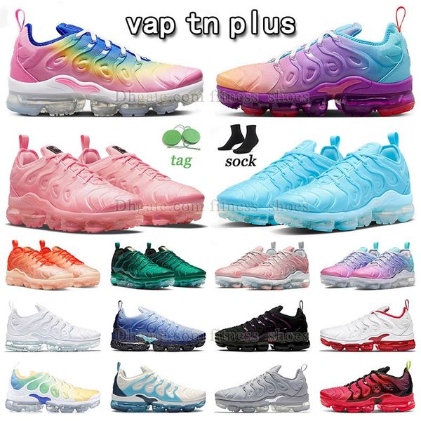 

2023 new running shoes vapour max tn plus university blue gredient multi bubblegum mens womens sneaker cherry cool grey atlanta white volt g