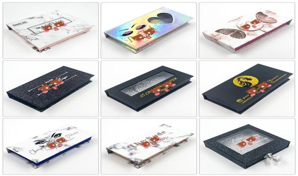

whole 100pcs customize eyelashes box with client logo for makeup eyelash boxes empty cases dhl3993991