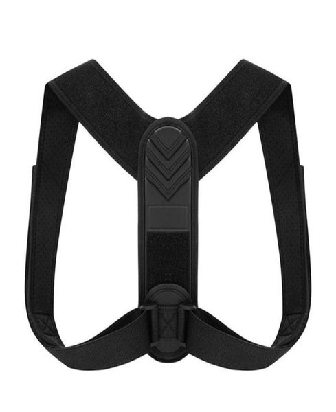 

back support adjustable posture corrector strap brace shoulder spine lumbar orthopedic belts upper neck4802494, Black;blue