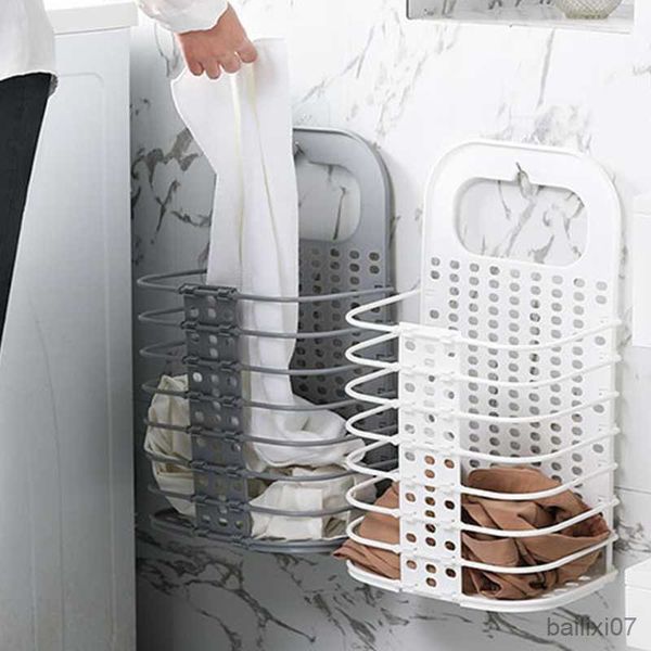 

basket laundry basket wall hanging large portable punch-put clothes bucket