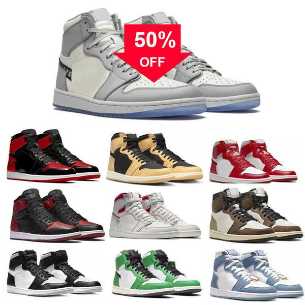 

1 jumpman basketball shoes og high 1s unc patent leather hyper royal mocha homage to university blue sport designer sneakers trainers 36-48