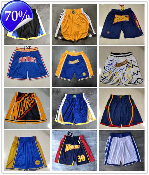 

golden state''warriors''men throwback basketball shorts pocket, Black