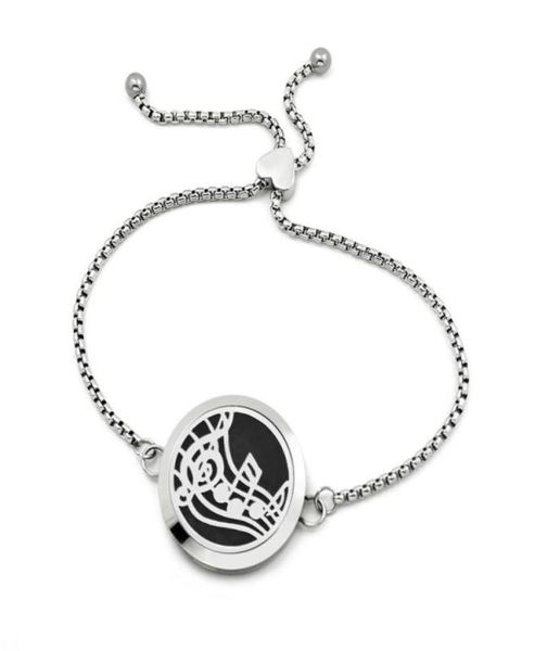 

30mm round adjustable perfume locket heart bracelet essential oil diffuser bangles jewelry 316l stainless steel pad ad101128483546482137, Golden;silver