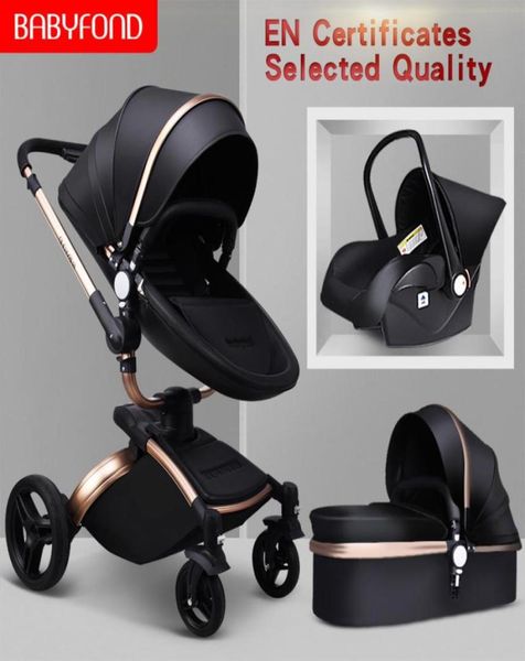 

babyfond baby stroller 3 in 1 luxury pram for newborn bebe fashion carriage pu leather eu no tax send gifts70870204279032