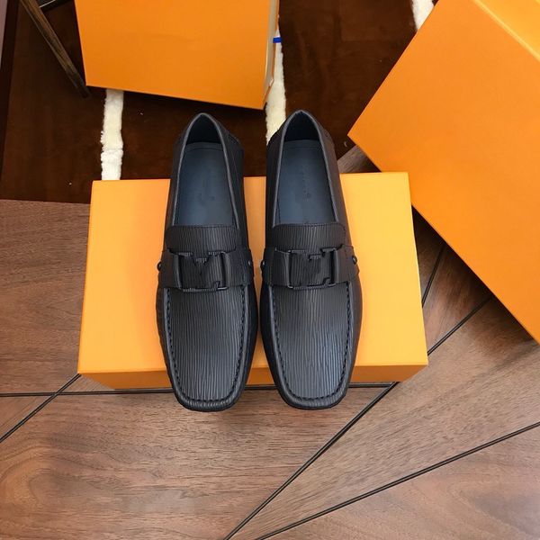 

19model 2023 wedding dress casual mens loafers plus size 46 designer buckle lazy peas embroidery moccasins suede leather shoes for men, Black