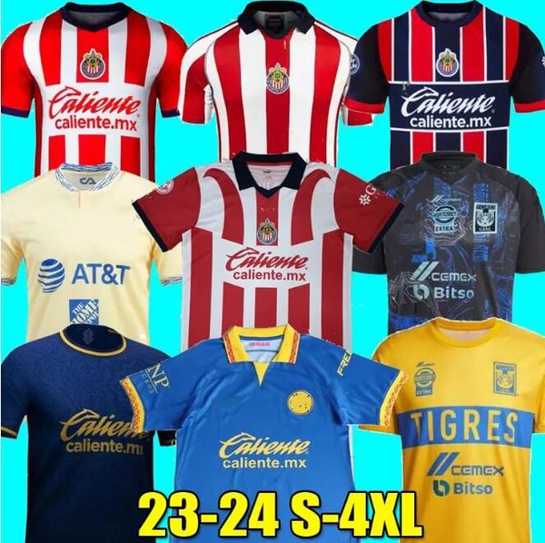 

2023 2024 chivas de guadalajara soccer jerseys 23 24 home away third special d.valdes giovani gignac tigres uanl earth day club america foot, Black;yellow