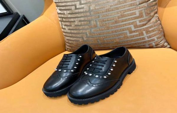 

fashionville2020033102 black pearl oxford flats shoes genuine leather calf work9196046