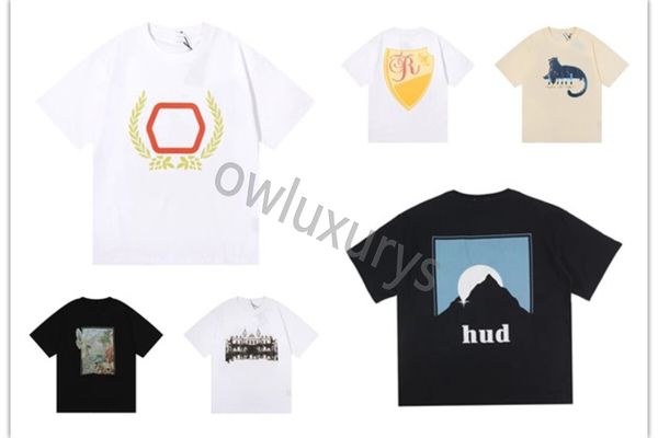

fashion mens t shirts women designers t-shirts tees apparel man s casual chest letter shirt luxurys clothing polos sleeve clothes rhude tsh, White;black