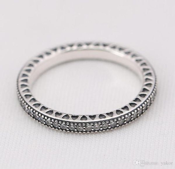 

new 925 sterling silver full cz diamond ring logo original box for pandora wedding ring engagement jewelry rings for women girls2850954, Slivery;golden