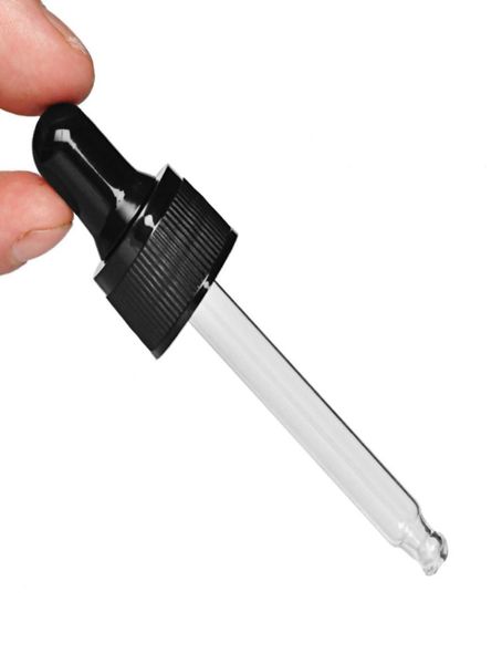 

black white bulb glass droppers w glass pipettes dispenser plastic cap for oil liquid essential oil bottle dropper caps 5ml 10ml 5104310