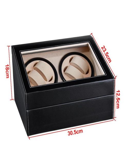 

watch boxes cases wooden winder box case automatic mechanical reloj winding motor organizer uhrenbeweger wood watchwinder jewelr6020633, Black;blue