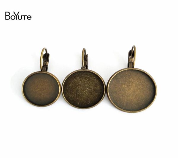 

boyute 50pcs antique bronze round 8 10 12 14 16 18 20 25mm cabochon base setting clip earring blank tray diy jewelry findings2504162, Slivery;crystal