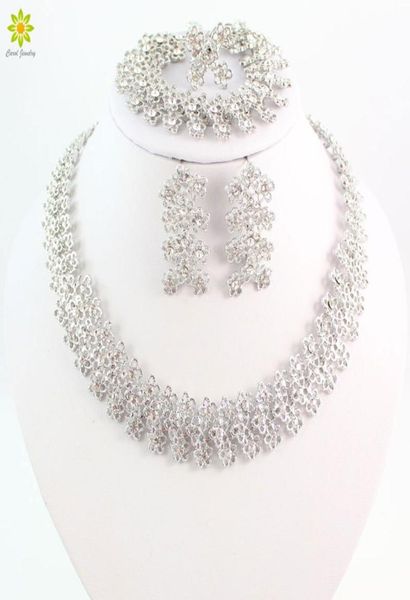 

jewelry sets african beads collar statement necklace earrings bracelet fine rings for women cz diamond vintage party accessories4051314, Slivery;golden