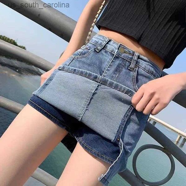 

skirts denim short skirt split anti-smell culottes kawaii exy skirt for jeans skirt for women corset mini skirt y2k accessories l230522, Black