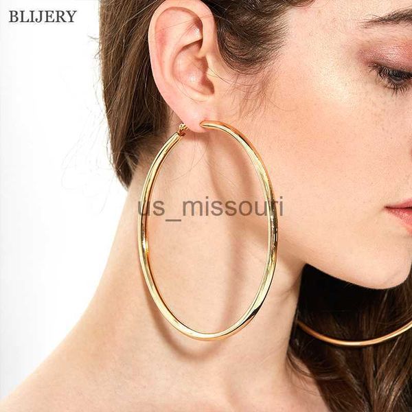 

stud blijery fashion oversized big hoop earrings for women basketball brincos large thick round circle earrings hoops punk jewelry j230529 j, Golden;silver