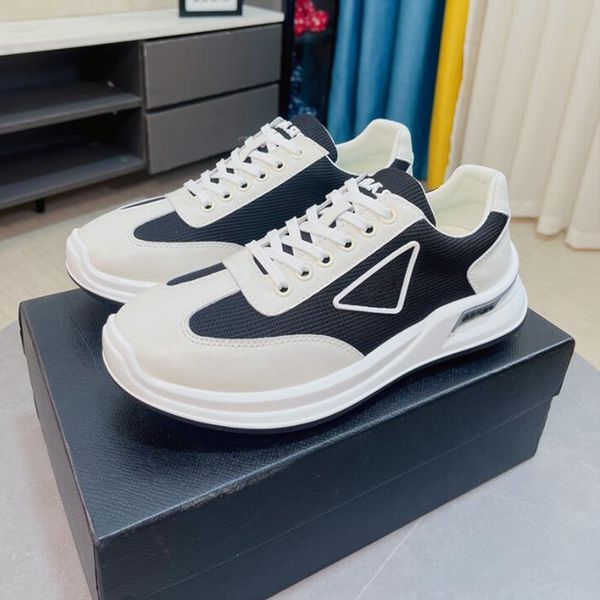 

fashion luxury men bike dress shoes running sneakers italy originals rubber bottoms low weave leather designer simple outdoor casuals athlet, Black