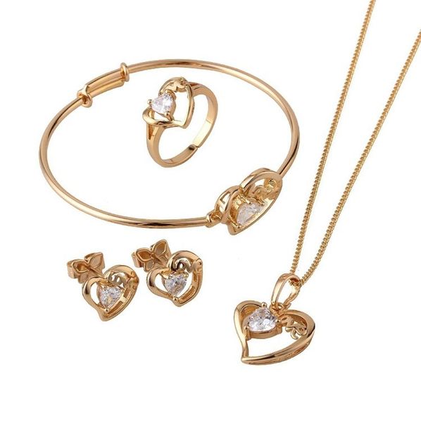 

18k gold plated children heart jewelry setskids jewellery s18k 50in jewelry sets from jewelry on wishcom beautygeni group1253849, Black