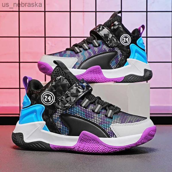 

athletic outdoor new boys basketball shoes all seasons kids sneakers outdoor bigger kids nonslip sports shoes footwear shoes basket sport l2, Black