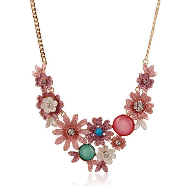 

jewelry new thin coated flower inlaid diamond necklace high grade fashion, Black