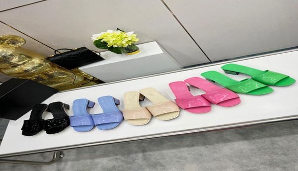 

2022 women mules slipper calfskin light pink slide indoor sandal coarser heels slippers designer summer luxury fashion girl beach 3750516, Black