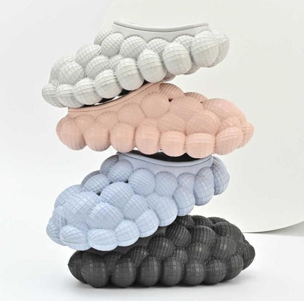 

slippers home cotton plush fur outdoor non slip comfy shoes bubble slides pantoufles femme indoor house t2211102980907, Black