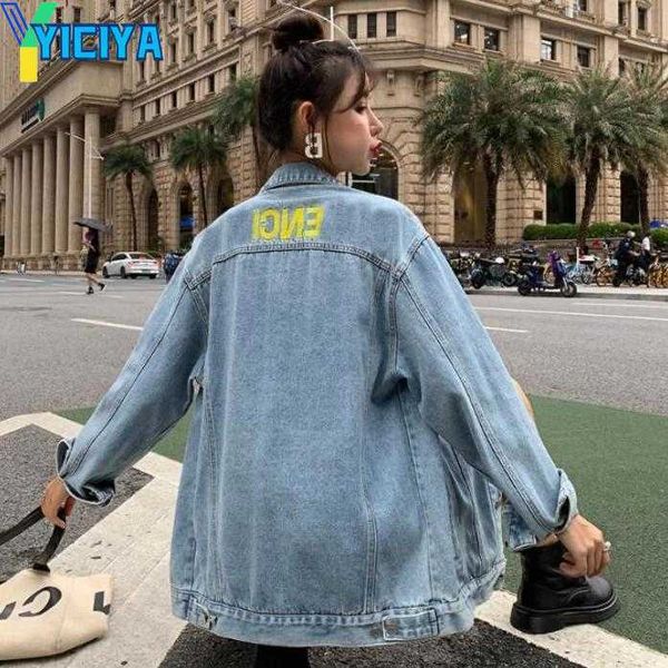 

yiciya 2021 paris fashion winter women's jacket denim lapel thickened jackets designer high-end of letters embroidered men's same, Black;brown