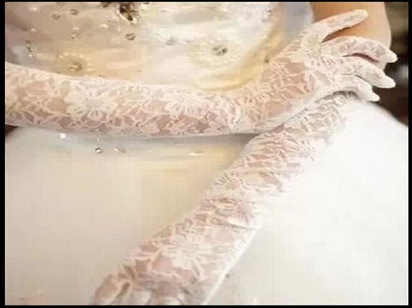 

2016 elbow length long finger bridal gloves lace hand made applqieus gloves bridal accesspries5564980, White