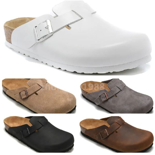 

sandals boston arizona slides men women slippers birko-flor nubuck leather suede clogs mocha black white beach shoes outdoor shoes platform, White;red