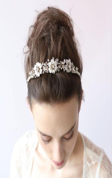 

twigs honey bridal headpieces headbands with pearls crystals rhinestones women hair jewelry hair accessories for brides bwhp0408181454, Silver