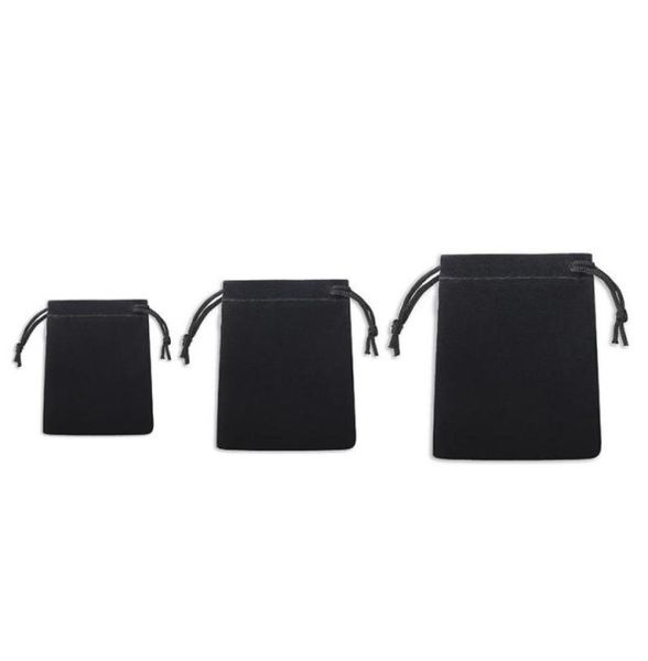 

75 pcs three dimensions 5 7 cm 7 9 cm 10 12 cm velvet drawstring bag black whole jewelry bags christmaswedding g5059438, Pink;blue