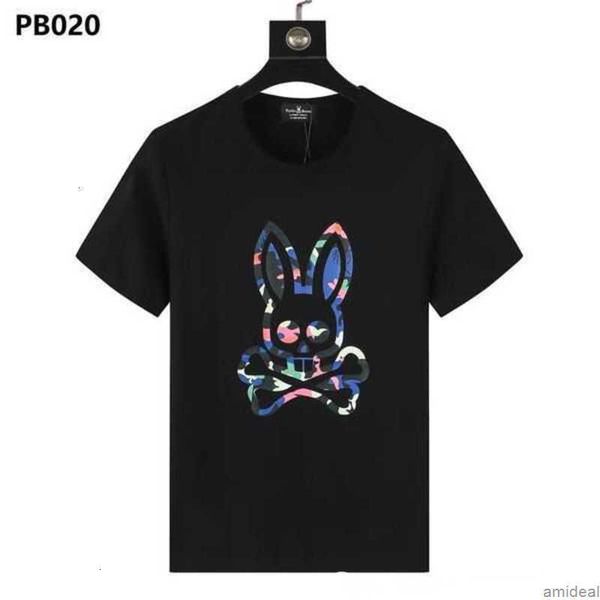 

men's psychos bunny tees t-shirt summer casual short sleeve fashion letter skull print women's clothing, White;black