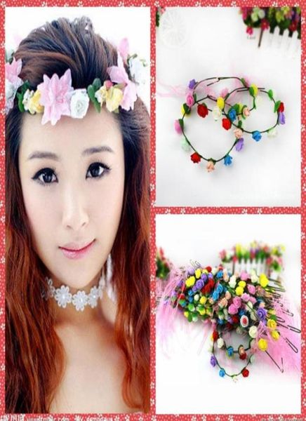 

whole stock bohemian fashion wedding garlands bridal headband flower crown hawaii flower tiara crown for bridesmaid kids child99066431474, Silver