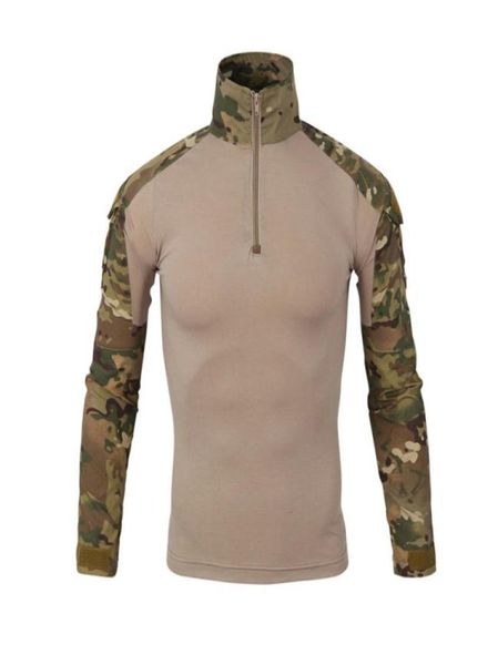 

men tactical combat shirt camouflage long sleeve zipper casual hunting fishing cycling clothes outwear sports paintball airso9142242, Black;green