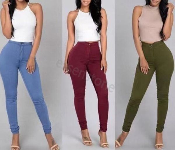 

nice fashion gift bursts of multi-candy women's jeans fruit pencil pants 23jw012 womens jean jeans wholesale solid denim, Blue