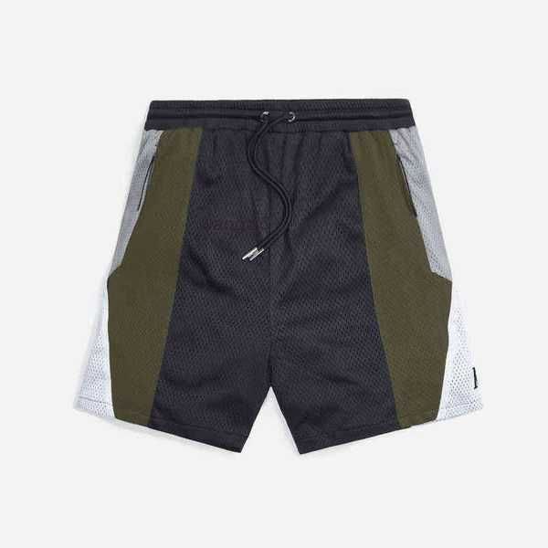 

embroidery kith shorts mesh breathable zipper pockets 4u06, White;black
