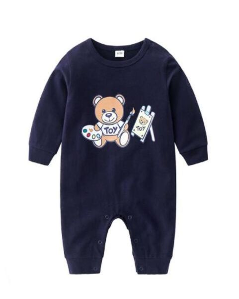 

2020 spring autumn newborn baby clothes toddler rompers baby boys girls suit cute cartoon bear jumpsuit cotton infant outfit kids 6837709, Blue