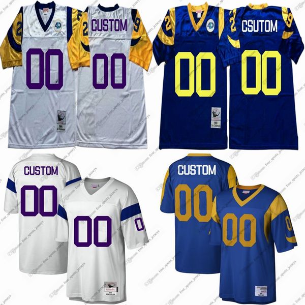 

ncaa 75th vintage football jerseys retro aaron donald merlin olsen jackie slater kurt warner marshall faulk eric dickerson deacon jones jack, Black;red