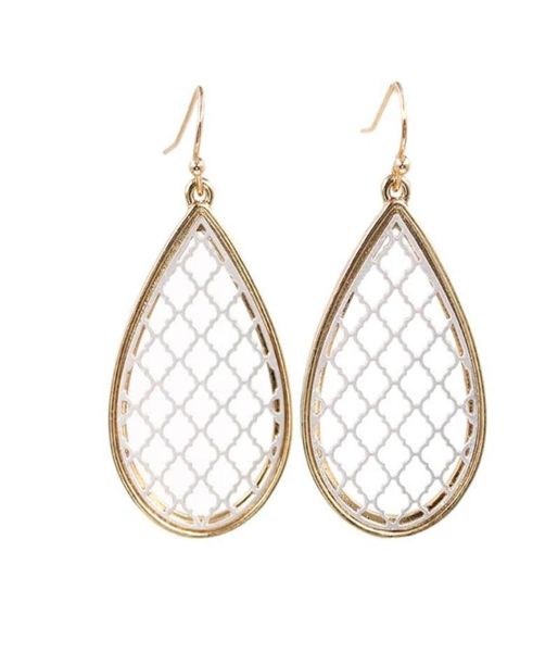 

middle size waterdrop big filigree earrings two tone mix dangle chandelier2263468, Silver