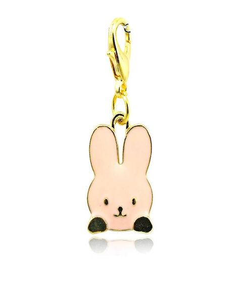 

fashion floating charms gold plated 4 color enamel rabbit lobster clasp alloy animals charms diy pendants jewelry accessories8268923, Bronze;silver