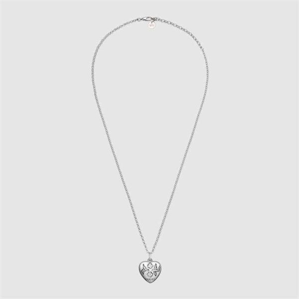 

designer jewelry bracelet necklace ring flower bird love fearless double-sided pattern male female lovers heart-shaped pendant, Silver