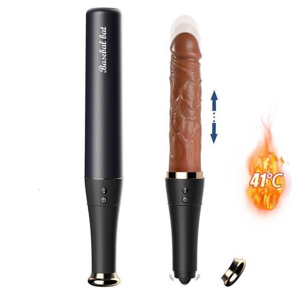 

toy massager 9.4 inch realistic handheld penis sliding foreskin dildo heated dildos female masturbator big anal toy store