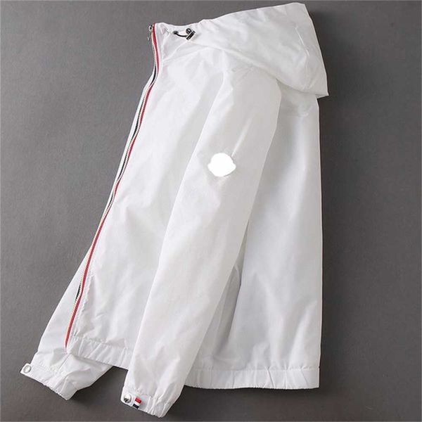 

luxury french brand designer jacket monclair spring and summer short thin coat windproof waterproof letter print windbreaker outdoor hooded, Black;brown