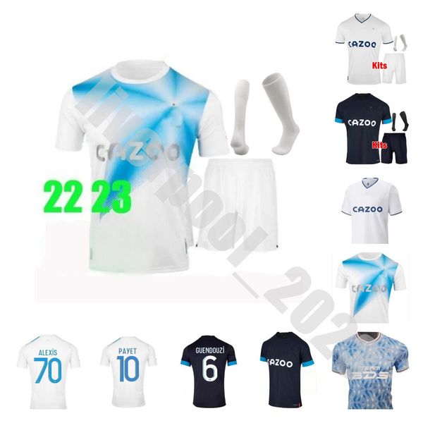

22 23 olympique de marseilles alexis soccer jerseys 2023 2024 guendouzi gerson payet om under bakambu milik maillot shirt kamara kids kit nu, Black;yellow