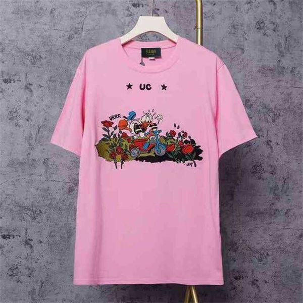 

2023 new t-shirt men's clothing embroidered sugar women's loose fashion casual short sleeve all cotton men t shirts tshirts, White;black
