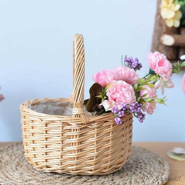 

basket storage basket large capacity rattan vintage great flower basket woven handheld food plant storage flower basket decorative