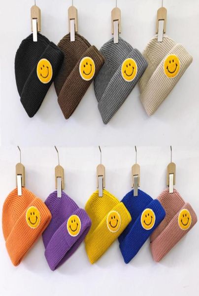 

korean style big smiley face woolen cap womens autumn winter thickened warm cartoon knitted hat dome yupi skullcap tide50299864228576, Blue;gray