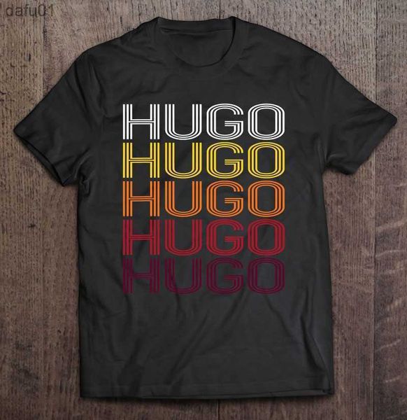 

men's t-shirts men's t-shirts hugo retro wordmark pattern vintage style oversized t-shirt print short sleeve tee sport men t-shirt, White;black