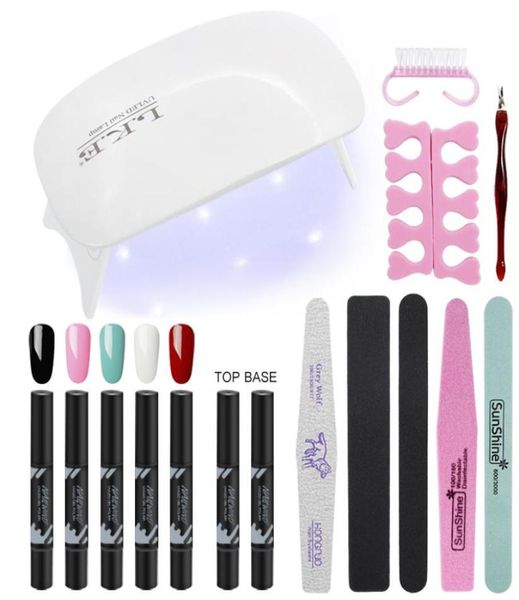 

lke uv gel nail art kits led nail dryer manicure set uv gel polish pen set for extension varnish lacquer manicure tools kit3622073