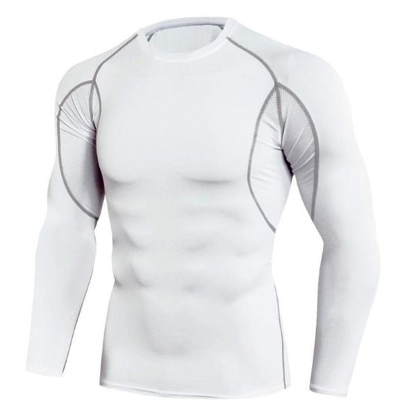 

men shirt compression layer base quick dry long sleeve training cycling gym fitness sports bodybuilding underwear tshirt7943952, Black;blue